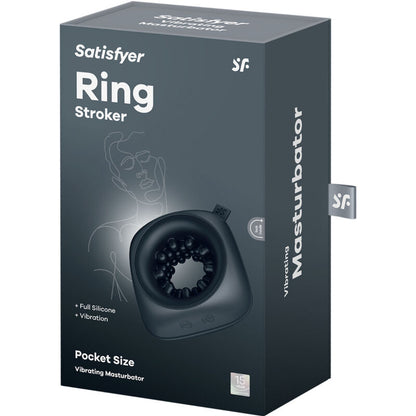 SATISFYER - MASTURBADOR Y VIBRADOR CON ANILLO TROQUELADOR