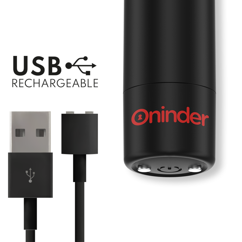 ONINDER - BERLIN VIBRATEUR BULLET NOIR 9 MODES 8.5 X 2 CM - FREE APPLICATION