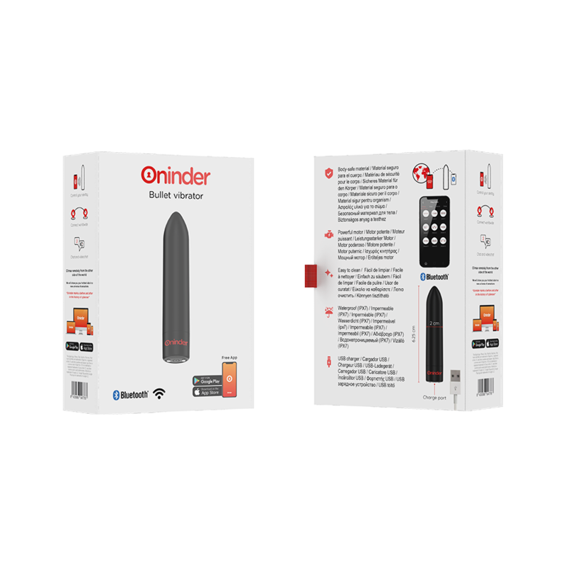 ONINDER - BERLIN VIBRATEUR BULLET NOIR 9 MODES 8.5 X 2 CM - FREE APPLICATION