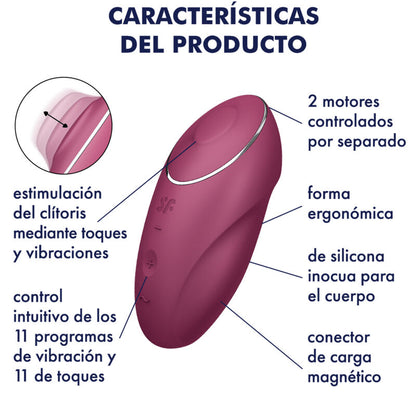 SATISFYER - TAP &amp; CLIMAX 1 VIBRADOR DE APLICACIÓN GRIS