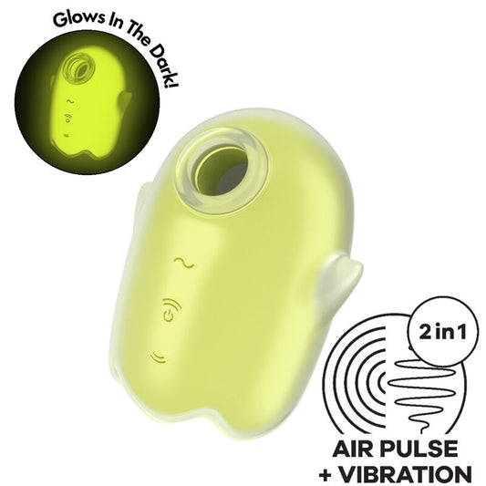 SATISFYER - GLOWING GHOST AIR PULSE &amp; VIBRATEUR JAUNE