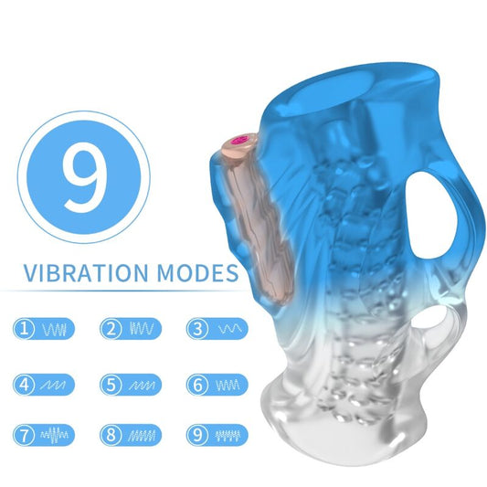 Masturbateur doigt & vibrateur bleu gradient – Armony