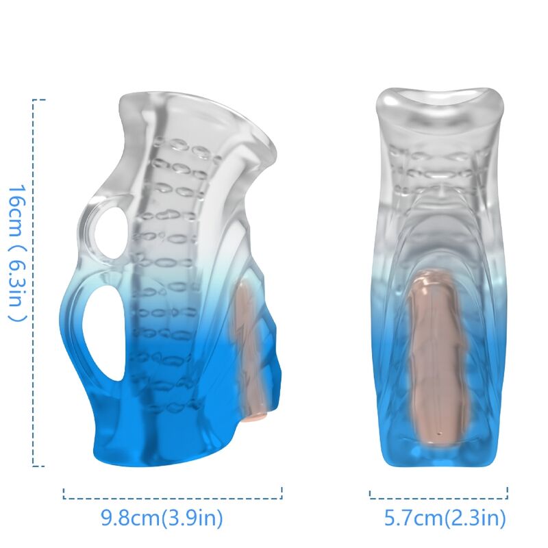 Masturbateur doigt & vibrateur bleu gradient – Armony