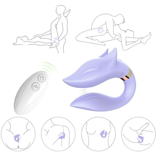 Vibrateur fox pour couples télécommande violet – Armony