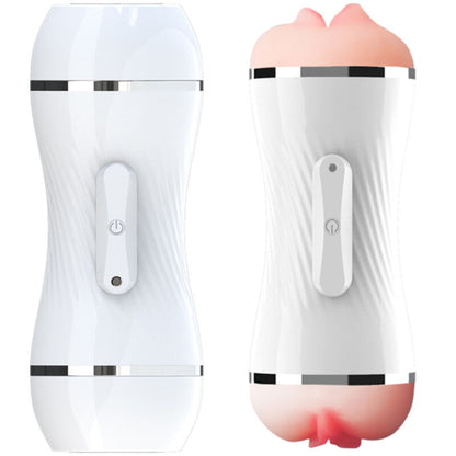 ARMONY - MASTURBADOR VIBRADOR DOBLE VAGINA Y BOCA BLANCO