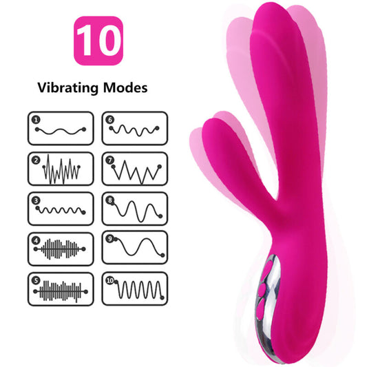 ARMONY - VIBRATEUR &amp; STIMULATEUR FLEXIBLE EFFET CHALEUR FUCHSIA