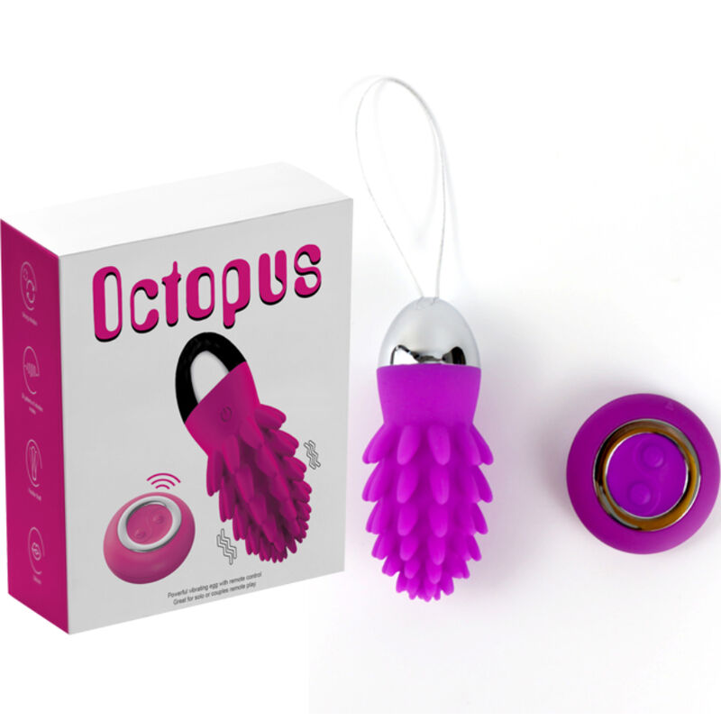 Vibrateur octopus cactus oeuf vibrant violet télécommande – Armony