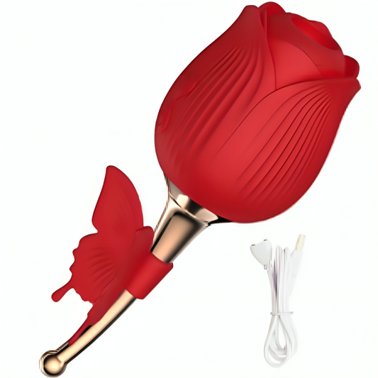 Stimulateur clitoridien papillon fleur suction rouge – Armony