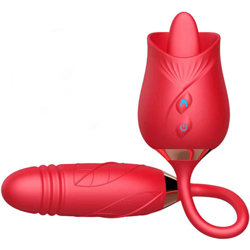 Vibrateur de fleur delight & thusting avec langue rouge – Armony