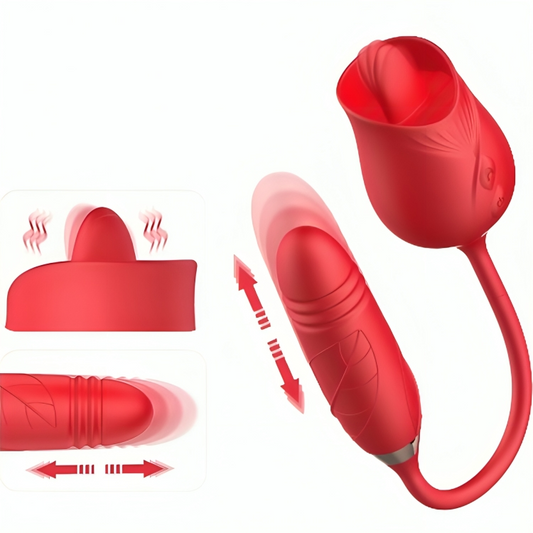 Vibrateur de fleur delight & thusting avec langue rouge – Armony