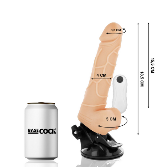 BASECOCK - VIBRATEUR TÉLÉLÉCOMMANDE NATUREL RÉALISTE 18.5 CM -O- 4CM