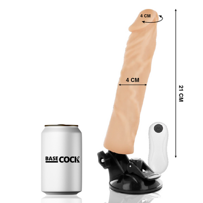BASECOCK - VIBRADOR REALISTA CONTROL REMOTO NEGRO 21 CM -O- 4 CM