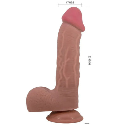 Pretty Love Série Sliding Skin Gode Réaliste avec Ventouse Sliding Skin Marron 23,4 cm