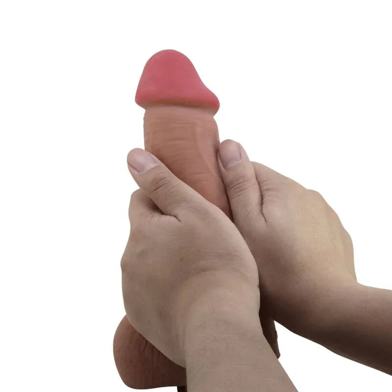 Pretty Love Série Sliding Skin Gode Réaliste avec Ventouse Sliding Skin Marron 23,4 cm