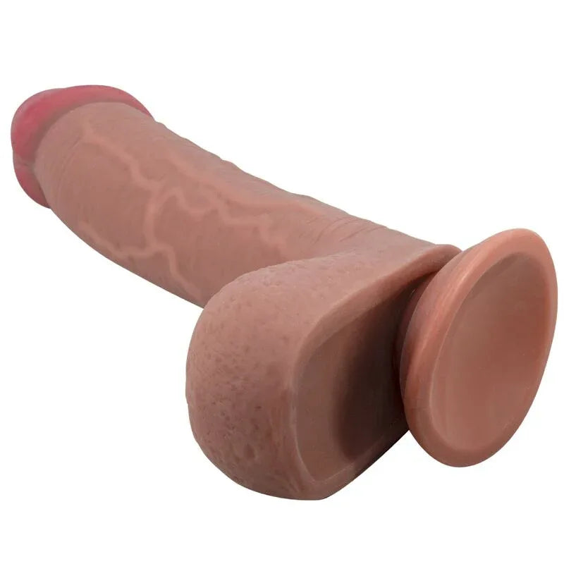Pretty Love Série Sliding Skin Gode Réaliste avec Ventouse Sliding Skin Marron 23,4 cm