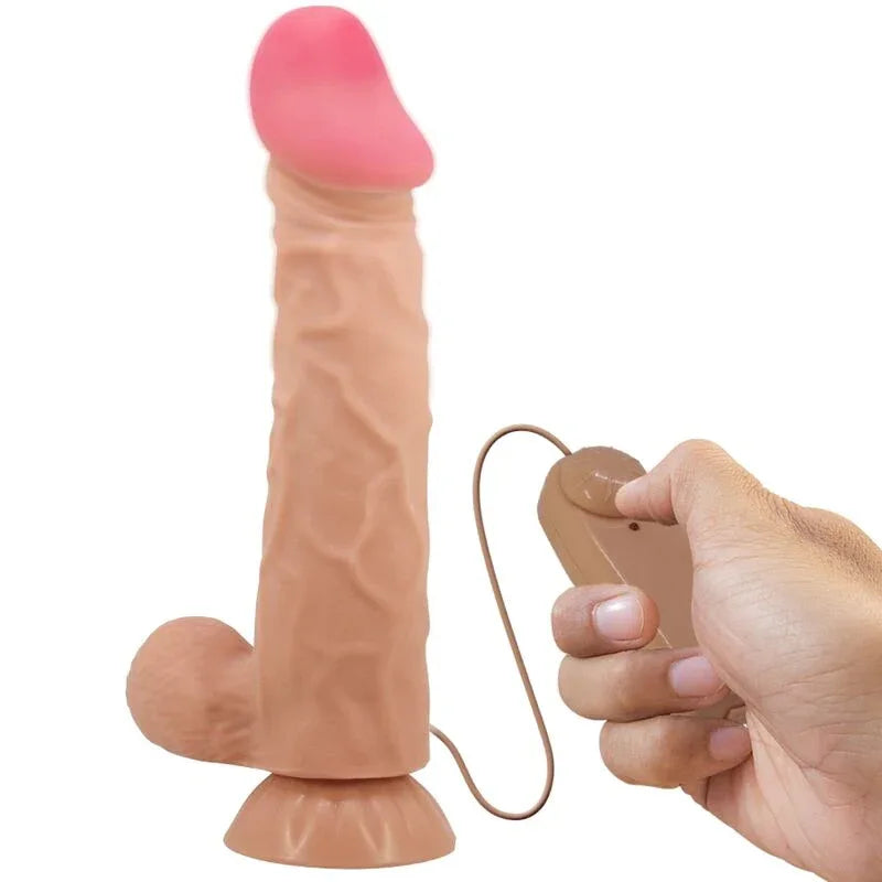 Pretty Love Série Sliding Skin Gode Réaliste avec Ventouse Sliding Skin Télécommande Flesh 24 cm