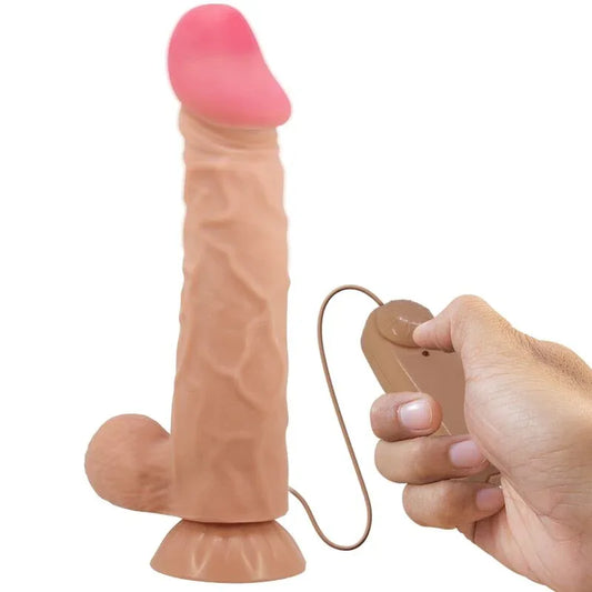 Pretty Love Série Sliding Skin Gode Réaliste avec Ventouse Sliding Skin Télécommande Flesh 24 cm