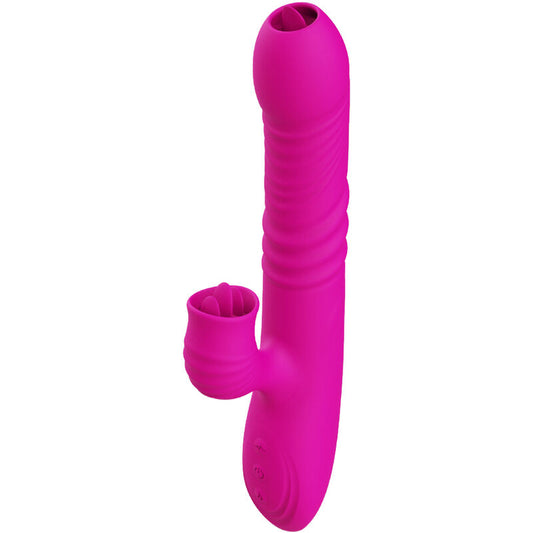 ARMONY - MULTIFUNCTIONAL DOUBLE TONGUE FANNY VIBRATOR HEAT EFFECT FUCHSIA