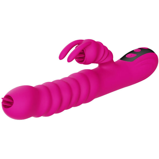 ARMONY - MULTIFUNCTIONAL RABBIT DOUBLE TONGUE VIBRATOR WITH HEAT EFFECT FUCHSIA