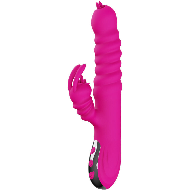 ARMONY - MULTIFUNCTIONAL RABBIT DOUBLE TONGUE VIBRATOR WITH HEAT EFFECT FUCHSIA