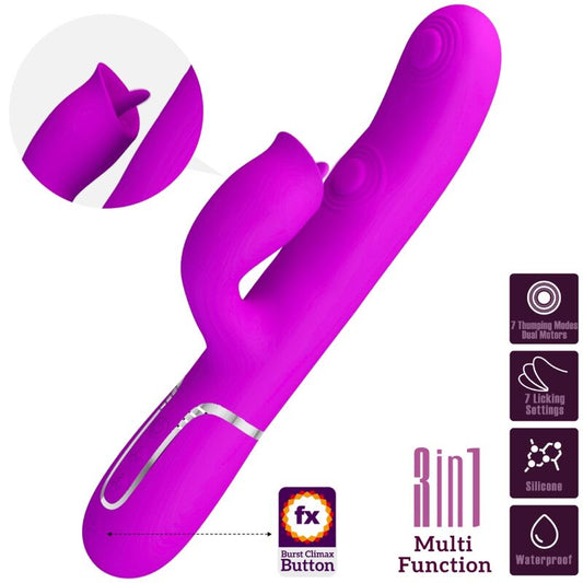 PRETTY LOVE - VIBRADOR CONEJO LAMIBLE FUCSIA