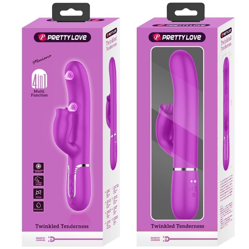 PRETTY LOVE - VIBRADOR CONEJO LAMIBLE FUCSIA