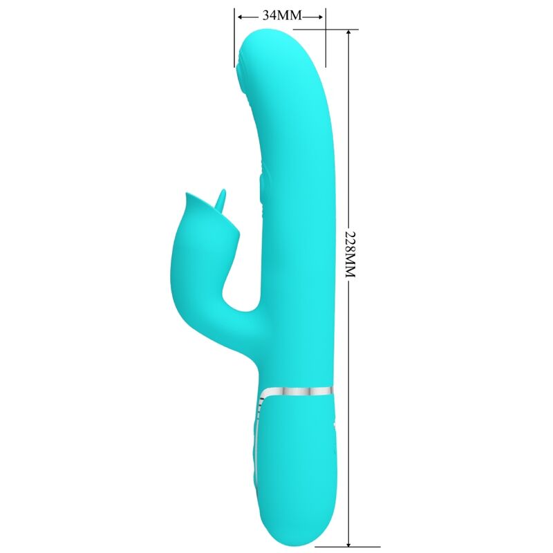 PRETTY LOVE - VIBRADOR CONEJO LAMIBLE VERDE AGUA