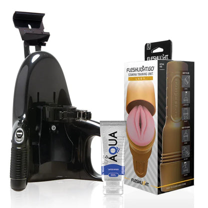 Fleshlight – Stamina Go Training Unit Lady + Lancement Universel + Lubrifiant de Qualité Aqua