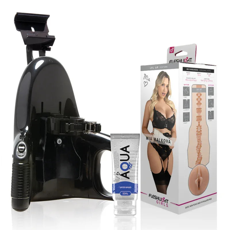 Fleshlight – Mia Malkova Vagina Lvl Up + Lancement Universel + Lubrifiant de Qualité Aqua 50 ml