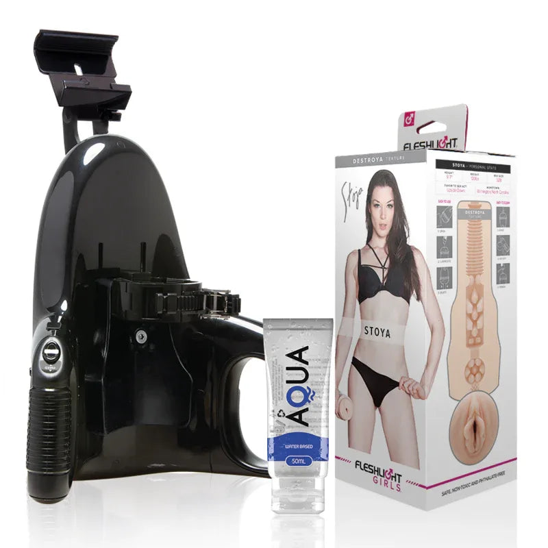 Fleshlight – Vagina Stoya Destroya + Lancement Universel + Lubrifiant de Qualité Aqua 50 ml