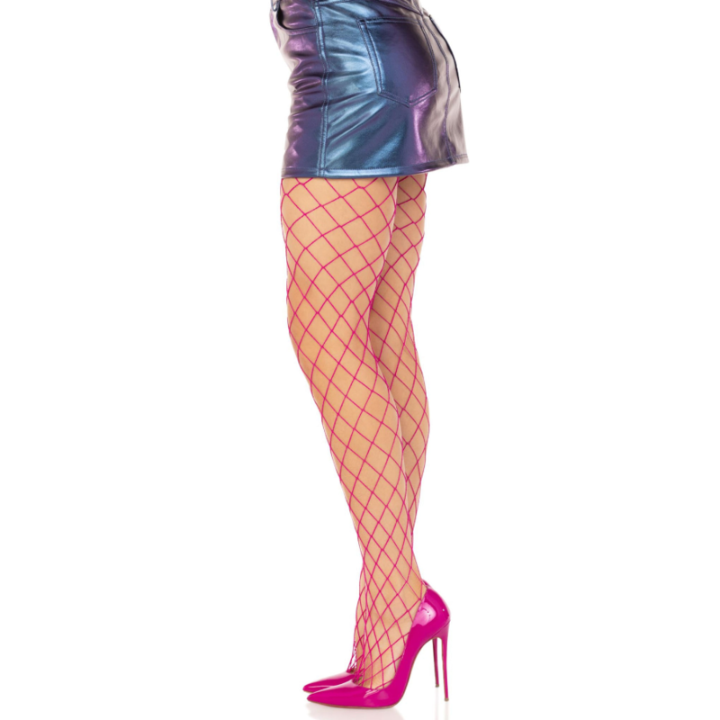 LEG AVENUE - MEDIAS DE RED CON DIAMANTE PÚRPURA