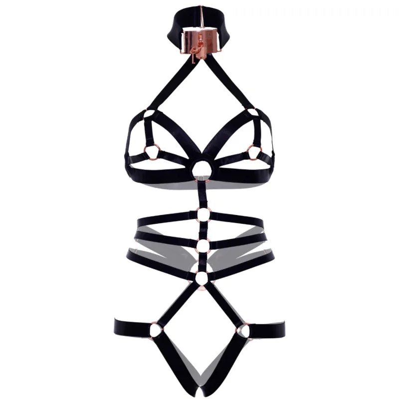 Leg Avenue – Harnais de Corps Élastique sans Crotchles
