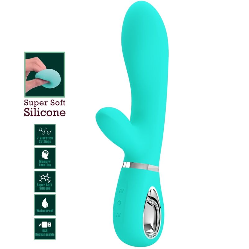 PRETTY LOVE - VIBRADOR MULTIFUNCIÓN G-SPOT THOMAS AQUA GREEN