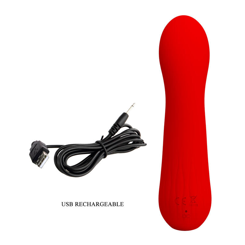 PRETTY LOVE - VIBRADOR RECARGABLE FAUN ROJO