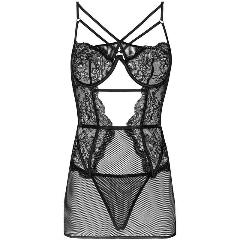 Livco Corsetti Fashion Chemise + Culotte Baririn Lc 90633 Noir
