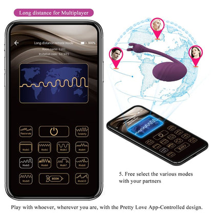 PRETTY LOVE - VIBRADOR CATALINA APP CONTROL REMOTO MORADO
