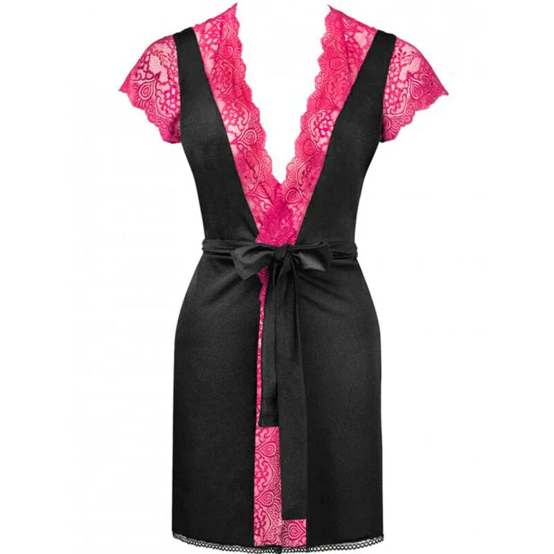 Livco Corsetti Fashion Robe de Chambre + Culotte Kumiko Lc 90428 Noir S/M