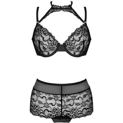 LIVCO CORSETTI FASHION - COLECCIÓN LINERA FOR THE SENSES SUJETADOR + BRAGUITA NEGRO L/XL