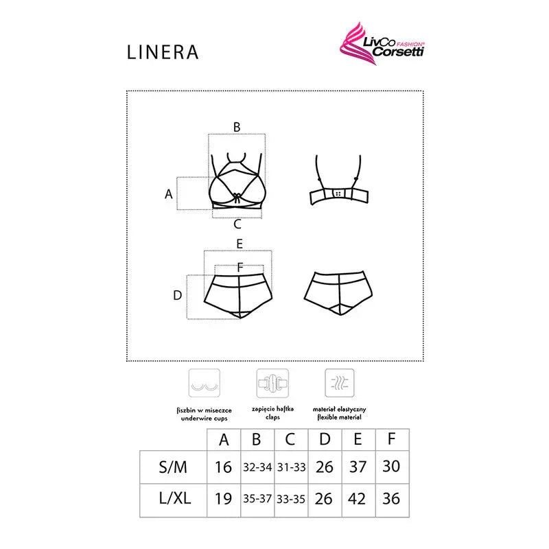 Livco Corsetti Fashion Linera For the Senses Collection Soutien Gorge + Culotte Noir L/XL