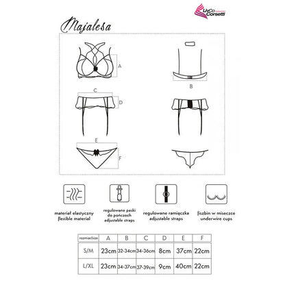 Livco Corsetti Fashion Majalesa Lc 90526 Soutien Gorge + Jarretière + Culotte Noir