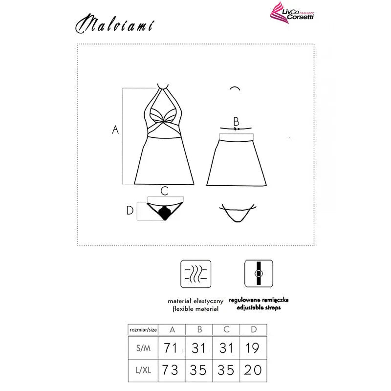 Livco Corsetti Fashion Malviami Lc 90625 Chemise + Culotte Noir