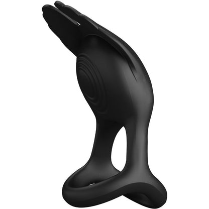 PRETTY LOVE - ANILLO VIBRADOR PARA EL PENE SILAS 7 VIBRACIONES SILICONA NEGRA