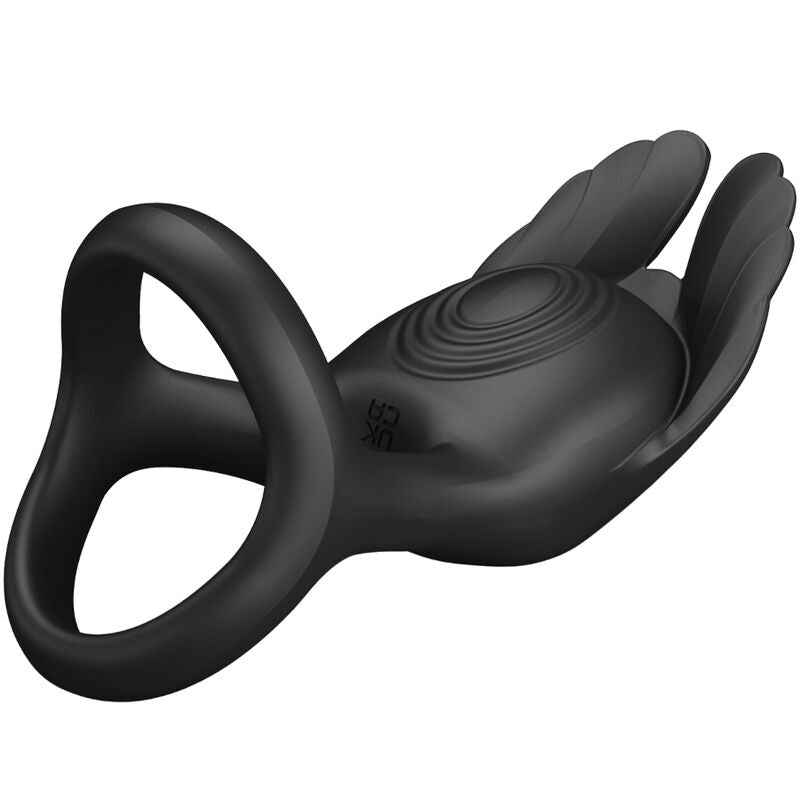 PRETTY LOVE - ANILLO VIBRADOR PARA EL PENE SILAS 7 VIBRACIONES SILICONA NEGRA