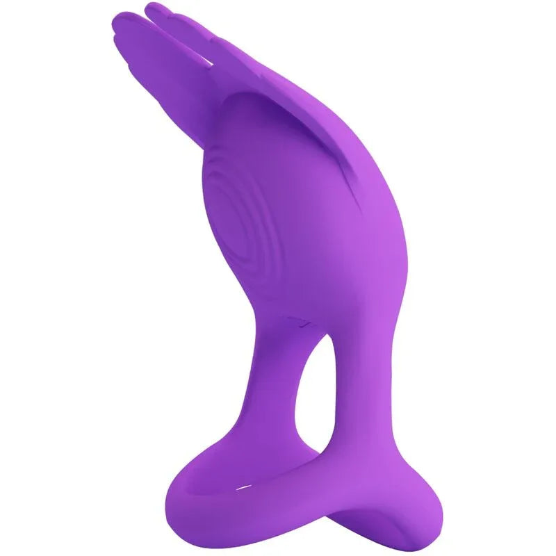 Pretty Love – Silas Anneau Pénis Vibrant 7 Vibrations Silicone Violet