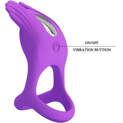 Pretty Love – Silas Anneau Pénis Vibrant 7 Vibrations Silicone Violet