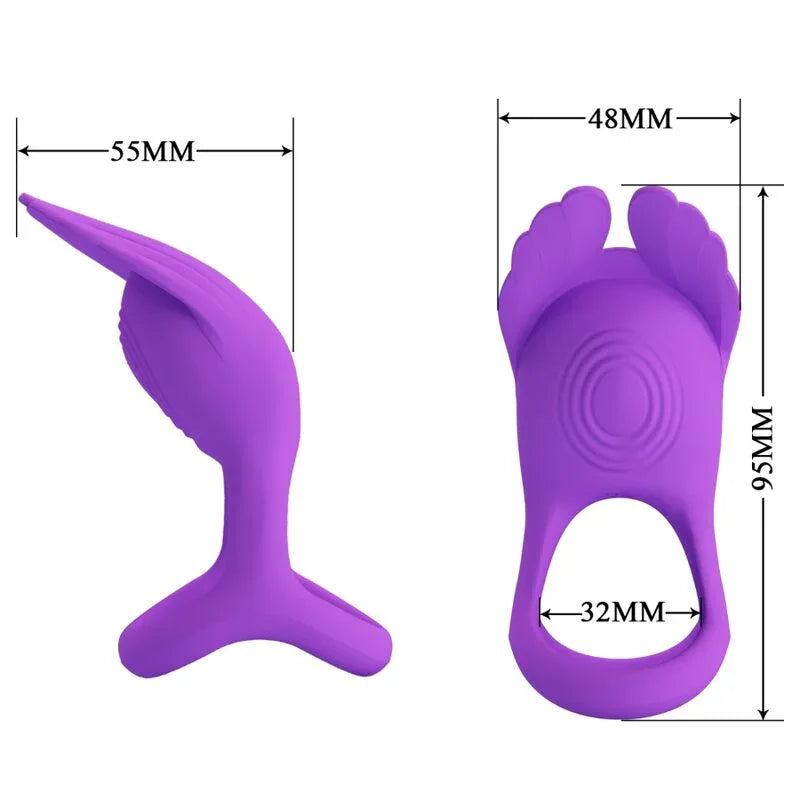 Pretty Love – Silas Anneau Pénis Vibrant 7 Vibrations Silicone Violet
