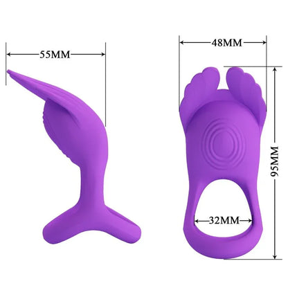 Pretty Love – Silas Anneau Pénis Vibrant 7 Vibrations Silicone Violet