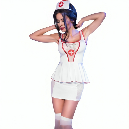 CHILIROSE - CR 4160 DISFRAZ ENFERMERA TOP &amp; FALDA S/M
