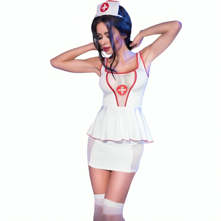 CHILIROSE - CR 4160 DISFRAZ ENFERMERA TOP &amp; FALDA S/M