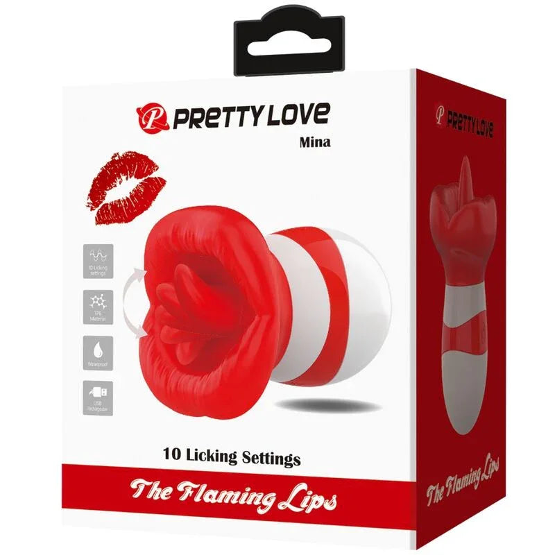 Pretty Love – Mina Stimulateur de Langue Rouge Clair